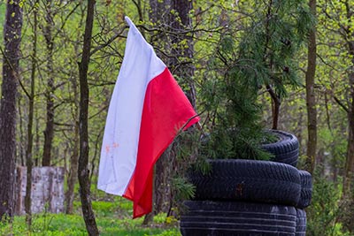 Naturalne pole paintbolowe koło Nowego Dworu Mazowieckiego